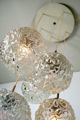 Large Mid-Century Frosted Glass Cascade Ceiling Lamp from Doria, 1960s-CIP-963133