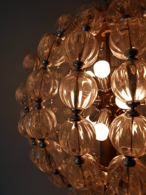 Large Mid-Century German 13-Light Glass Sputnik Chandelier from VEB Leuchtenbau Leipzig, 1960s-WPT-711523