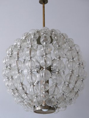 Large Mid-Century German 13-Light Glass Sputnik Chandelier from VEB Leuchtenbau Leipzig, 1960s-WPT-711523