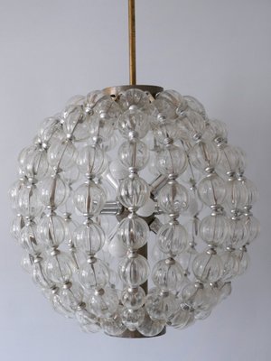 Large Mid-Century German 13-Light Glass Sputnik Chandelier from VEB Leuchtenbau Leipzig, 1960s-WPT-711523