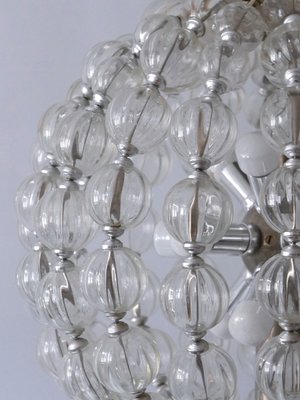 Large Mid-Century German 13-Light Glass Sputnik Chandelier from VEB Leuchtenbau Leipzig, 1960s-WPT-711523