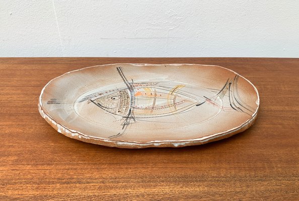 Large Mid-Century German Ceramic Fish Plate-UAH-1315275