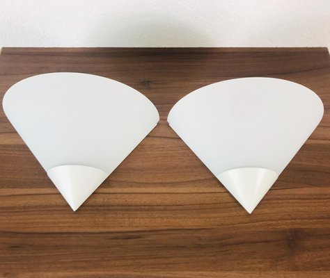 Large Mid-Century German Opaline Glass Wall Lamps from Limburg, 1970s, Set of 2-PUK-1157406