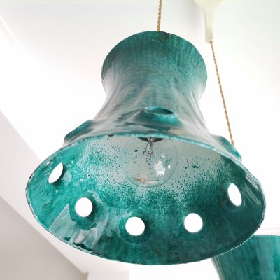 Large Mid-Century Green Metal Cascading Lamp, 1960s-SCS-1001761