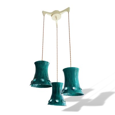 Large Mid-Century Green Metal Cascading Lamp, 1960s-SCS-1001761