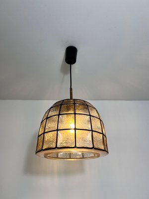 Large Mid-Century Iron and Glass Pendant Lamp attributed to Glashütte Limburg, 1960s-PUK-2020861