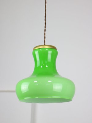 Large Mid-Century Italian Brass and Glass Pendant Lamp-HGJ-1756892