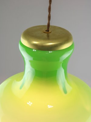 Large Mid-Century Italian Brass and Glass Pendant Lamp-HGJ-1756892