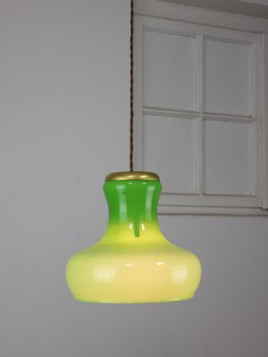 Large Mid-Century Italian Brass and Glass Pendant Lamp-HGJ-1756892