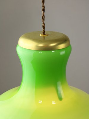 Large Mid-Century Italian Brass and Glass Pendant Lamp-HGJ-1756892