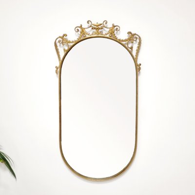 Large Mid-Century Italian Brass Mirror, Italy, 1960s-PUG-1778136