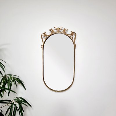 Large Mid-Century Italian Brass Mirror, Italy, 1960s-PUG-1778136