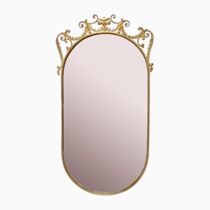 Large Mid-Century Italian Brass Mirror, Italy, 1960s-PUG-1778136