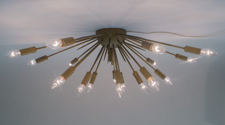 Large Mid-Century Italian Brutalist Sputnik Ceiling Lamp, 1950s-KQB-580931