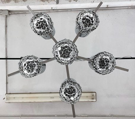 Large Mid-Century Italian Chrome and Glass Sputnik Chandelier attributed to Gaetano Sciolari, 1960s-VNE-1438293