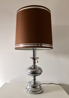 Large Mid-Century Italian Chrome Table Lamp, 1960s-RQV-822359