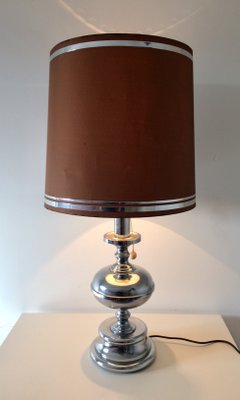 Large Mid-Century Italian Chrome Table Lamp, 1960s-RQV-822359