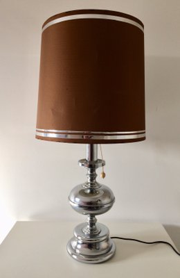 Large Mid-Century Italian Chrome Table Lamp, 1960s-RQV-822359