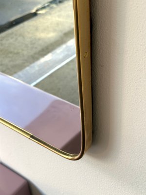 Large Mid-Century Italian Mirror with Brass Frame, 1950s-FUE-1758673