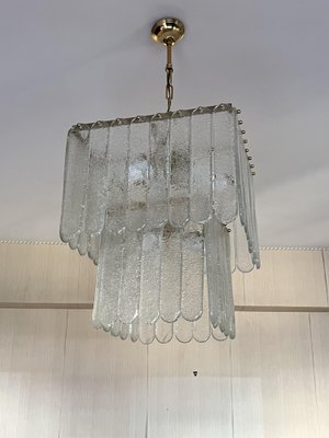 Large Mid-Century Italian Murano Glass and Brass Chandeliers, 1960s, Set of 2-YST-2031606