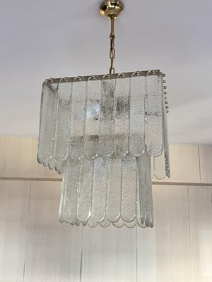 Large Mid-Century Italian Murano Glass and Brass Chandeliers, 1960s, Set of 2-YST-2031606