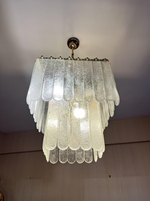 Large Mid-Century Italian Murano Glass and Brass Chandeliers, 1960s, Set of 2-YST-2031606