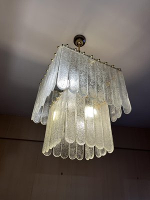 Large Mid-Century Italian Murano Glass and Brass Chandeliers, 1960s, Set of 2-YST-2031606