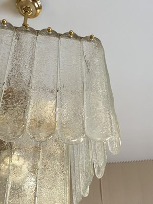 Large Mid-Century Italian Murano Glass and Brass Chandeliers, 1960s, Set of 2-YST-2031606