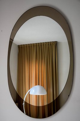 Large Mid-Century Italian Oval Mirror from Cristal Arte-IEI-728598