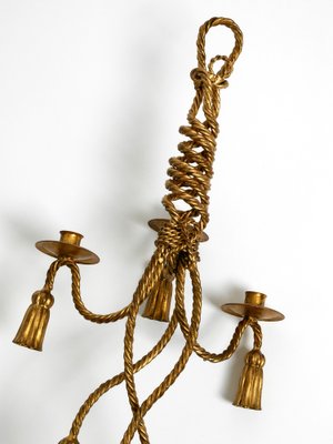 Large Mid-Century Italian Regency Gilt Iron Wall Candleholder from Li Puma Firenze, 1960s-RR-1718704