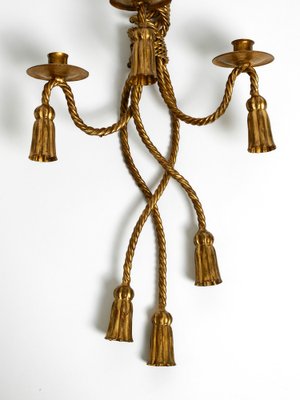 Large Mid-Century Italian Regency Gilt Iron Wall Candleholder from Li Puma Firenze, 1960s-RR-1718704