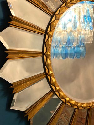 Large Mid-Century Italian Sunburst Mirror, 1960s-MBH-1032688