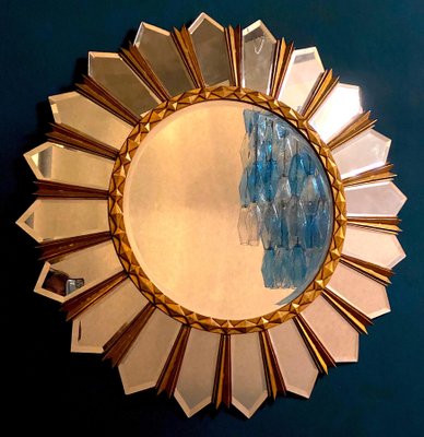 Large Mid-Century Italian Sunburst Mirror, 1960s-MBH-1032688