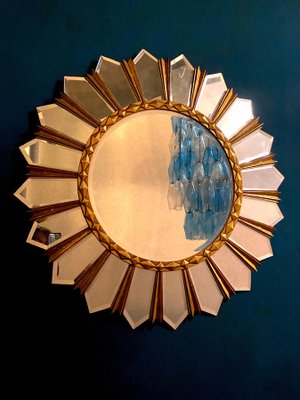 Large Mid-Century Italian Sunburst Mirror, 1960s-MBH-1032688