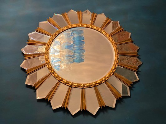 Large Mid-Century Italian Sunburst Mirror, 1960s-MBH-1032688