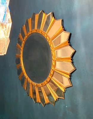 Large Mid-Century Italian Sunburst Mirror, 1960s-MBH-1032688