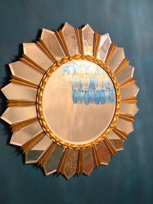 Large Mid-Century Italian Sunburst Mirror, 1960s-MBH-1032688