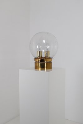 Large Mid-Century Light in Brass with Handblown Glass Globe, 1970s-TRW-1797070