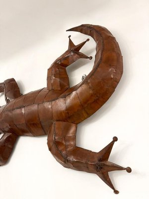 Large Mid-Century Lizard Wall Sculpture-FGA-1761384