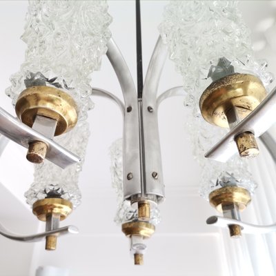 Large Mid-Century Modern Aluminium and Glass Sputnik Chandelier, 1950s-SCS-1001775