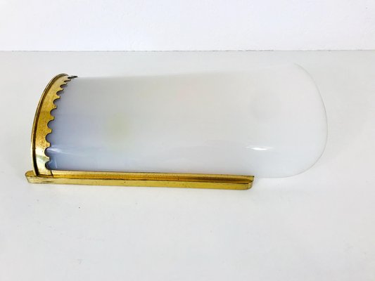 Large Mid-Century Modern Brass and Acrylic Glass Cinema Wall Lamps, 1950s, Set of 2-PUK-1329373