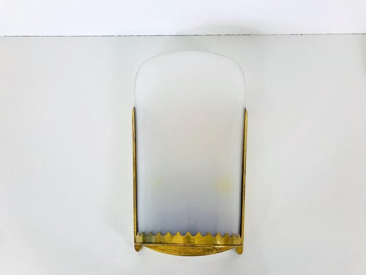 Large Mid-Century Modern Brass and Acrylic Glass Cinema Wall Lamps, 1950s, Set of 2-PUK-1329373