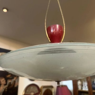 Large Mid-Century Modern Italian Round Pendant attributed to Stilnovo-NMK-1758664