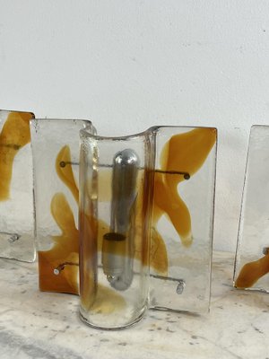 Large Mid-Century Murano Glass Wall Lamps, 1960s, Set of 3-YST-2041152