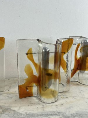 Large Mid-Century Murano Glass Wall Lamps, 1960s, Set of 3-YST-2041152