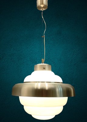 Large Mid-Century Opaline Glass Light Pendant-JJC-1319945