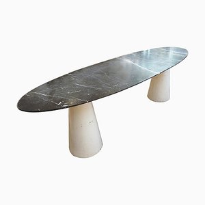 Large Mid-Century Oval Marble Console Table, Italy, 1970s-FGA-986227