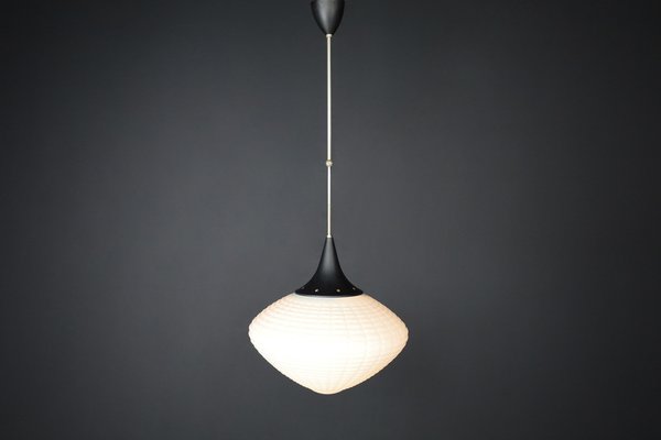 Large Mid-Century Pendant in Opaline Glass, Europe, 1950s-TRW-1812093