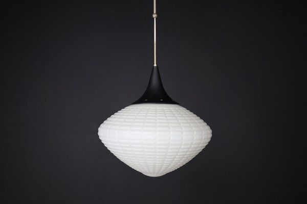 Large Mid-Century Pendant in Opaline Glass, Europe, 1950s-TRW-1812093