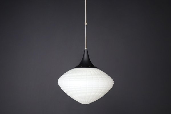 Large Mid-Century Pendant in Opaline Glass, Europe, 1950s-TRW-1812093